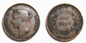 East India Company 1845 One Cent