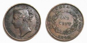 East India Company 1845 One Cent