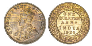 George V King, One Quarter Anna-1924 # lots 6