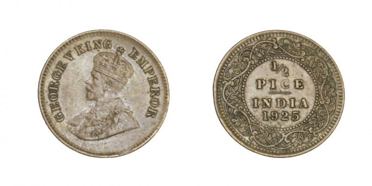 George V King, ½ PICE - 1925 # lots 5