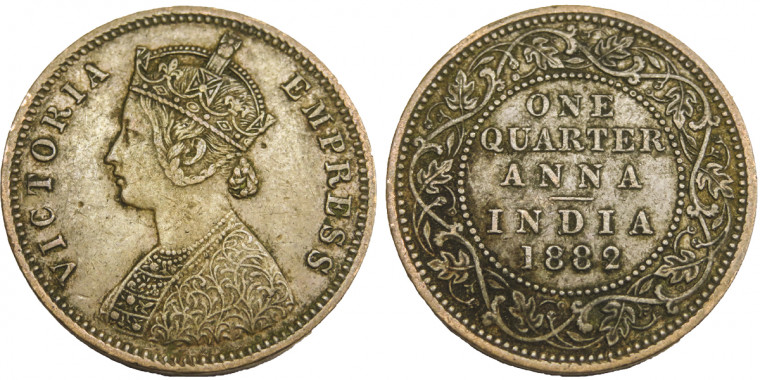 Victoria Empress- One Quarter Anna- 1882 # lots 22