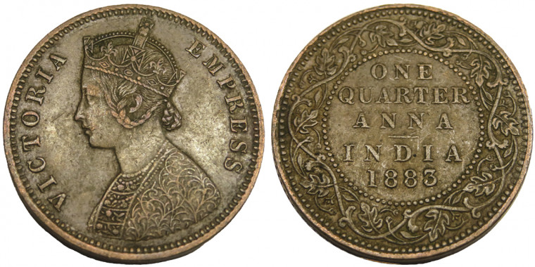 Victoria Empress- One Quarter Anna # lot 16