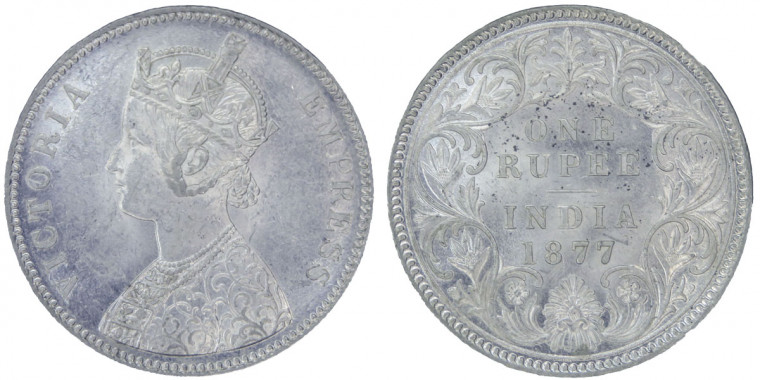 Victoria Queen, One Quarter Anna-1877 # lots 3