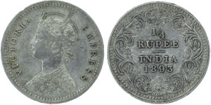 Victoria Empress 1/4 Rupee - 1893