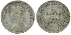 Victoria Empress 1/4 Rupee- 1898