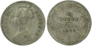 Victoria Empress 1/4 Rupee -1896