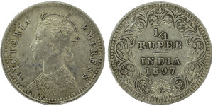 Victoria Empress 1/4 Rupee - 1897