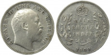 Edward VII King, Half Rupee -1909