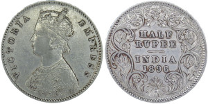 Victoria Empress, Half Rupee- 1896 # lots 2