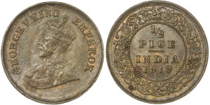 George V, ½ PICE - 1919