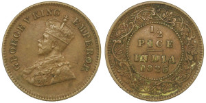 George V King, ½ PICE - 1925 # lots 3