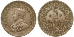 George V King, ½ PICE -1918