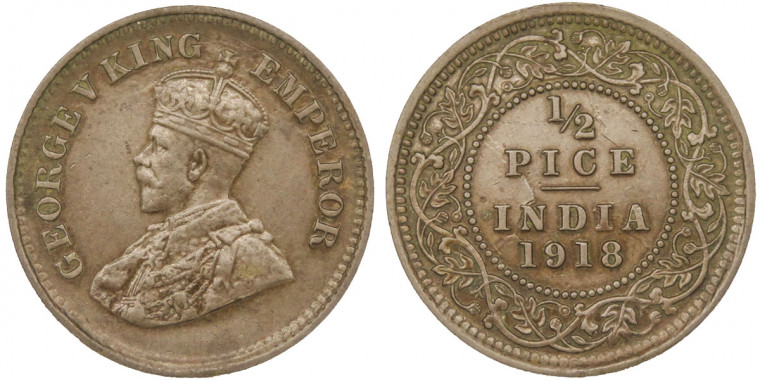 George V King, ½ PICE -1918