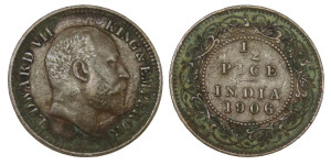 Edward VII, ½ PICE - 1906 # lots 15