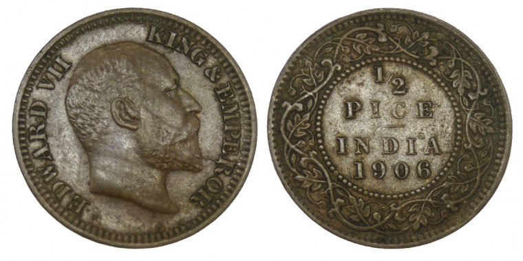  Edward VII, ½ PICE - 1906 # lots 16