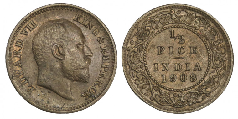 Edward VII, ½ PICE - 1908