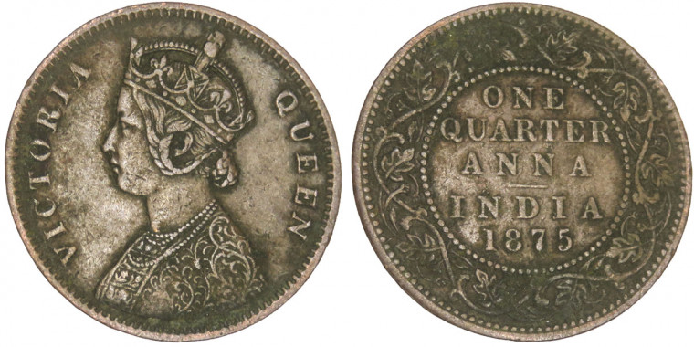 Victoria Empress, One Quarter Anna -1875 # lots 5