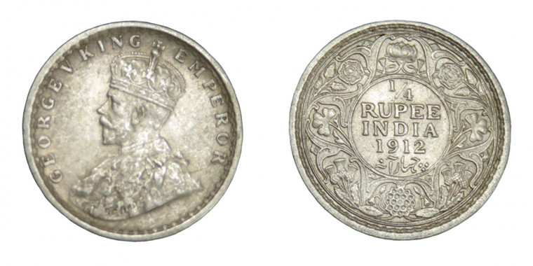 George V, 1/4 Rupee - 1912 # lots 5