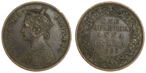 Victoria Empress, One Quarter Anna -1883 # lots 9