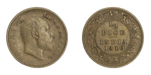 Edward VII, ½ PICE - 1910 # lots 3