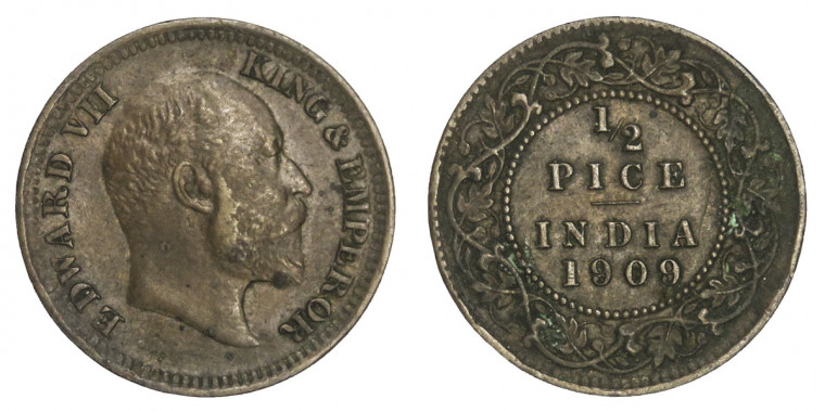 Edward VII, ½ PICE - 1909