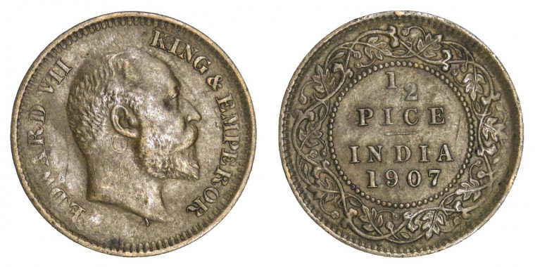 Edward VII, ½ PICE - 1907 # lots 2