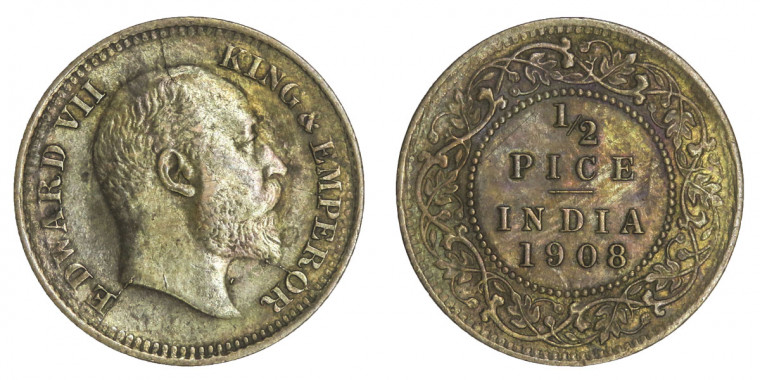 Edward VII, ½ PICE - 1908 # lots 4