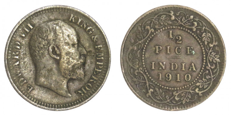 Edward VII, ½ PICE - 1910 # lots 4