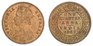 Victoria Empress, One Quarter Anna - 1887