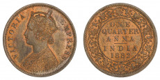 Victoria Empress, One Quarter Anna - 1882 # lots 18