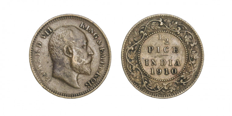 Edward VII, ½ PICE - 1910 # lots 5