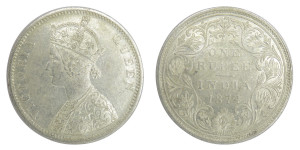 Victoria Queen, One Rupee - 1874