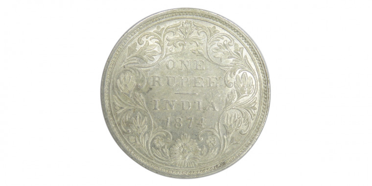 Victoria Queen, One Rupee - 1874