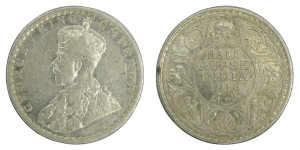 George V King Emperor, Half Rupee - 1916