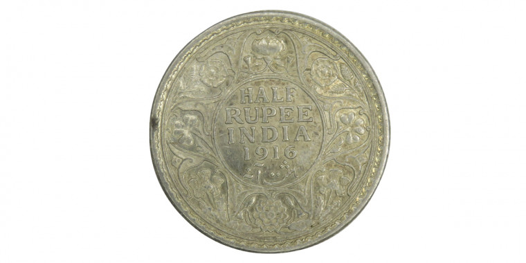 George V King Emperor, Half Rupee - 1916