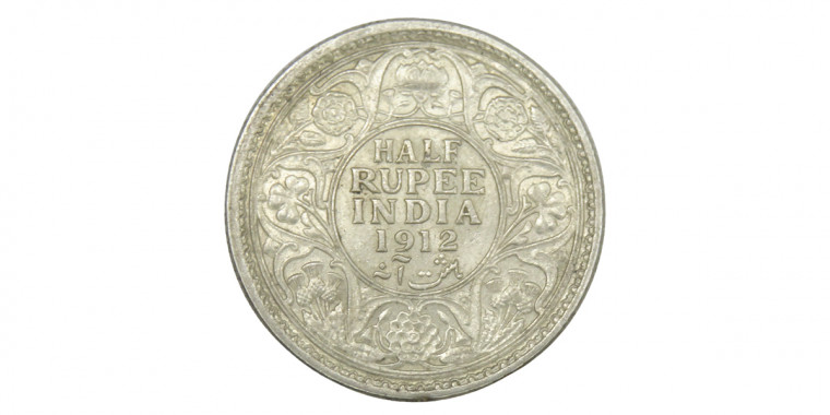 George V King Emperor, Half Rupee - 1912