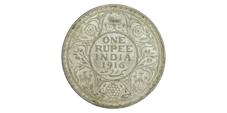 George V King Emperor, One Rupee - 1916