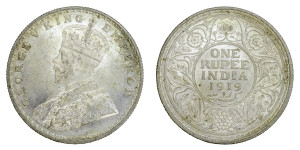 George V King Emperor, One Rupee - 1919