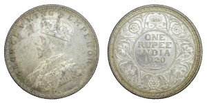 George V King Emperor, One Rupee - 1920