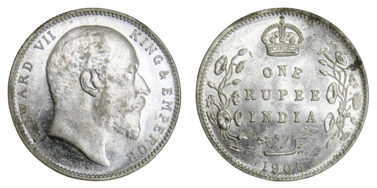 Edward VII King & Emperor, One Rupee - 1905