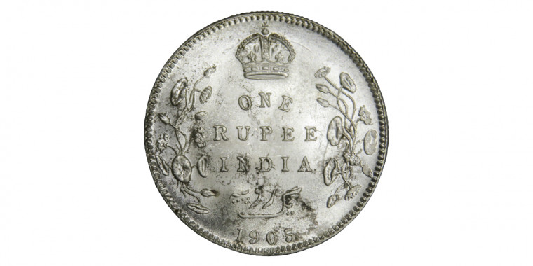 Edward VII King & Emperor, One Rupee - 1905 # Lot 2