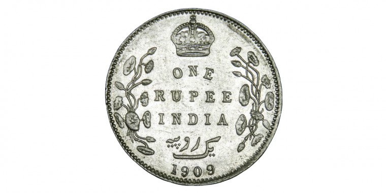 Edward VII King & Emperor, One Rupee - 1909 # Lot 2