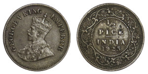 George V King Emperor, 1/2 Pice - 1925