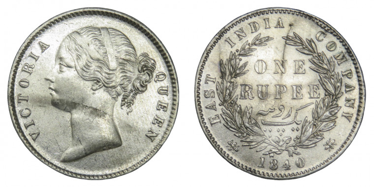 Victoria Queen, One Rupee - 1840