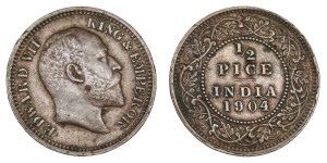 Edward VII King & Emperor, 1/2 Pice - 1904