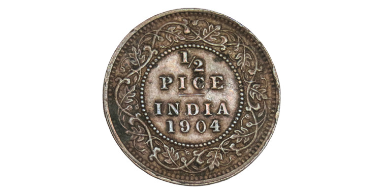 Edward VII King & Emperor, 1/2 Pice - 1904