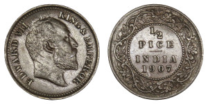 Edward VII King & Emperor, 1/2 Pice - 1907