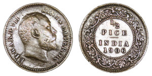 Edward VII King & Emperor, 1/2 Pice - 1906