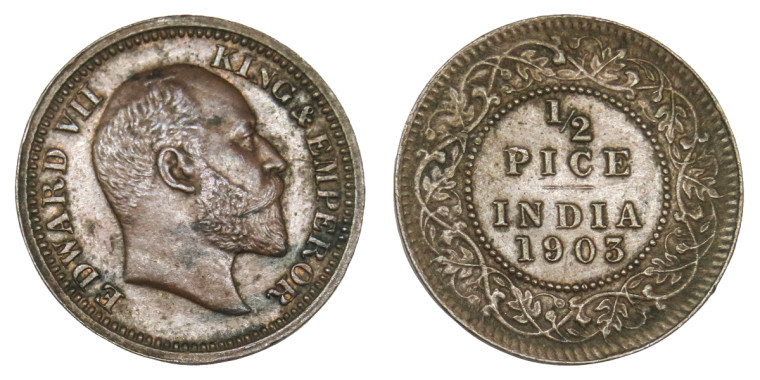 Edward VII King & Emperor, 1/2 Pice - 1903