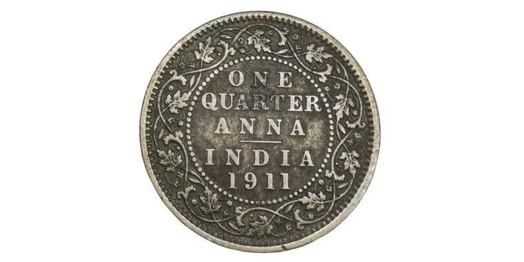 George V King Emperor, One Quarter Anna - 1911 # Lot 2